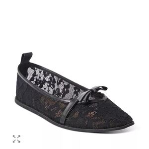 Free People Black Lace Flats